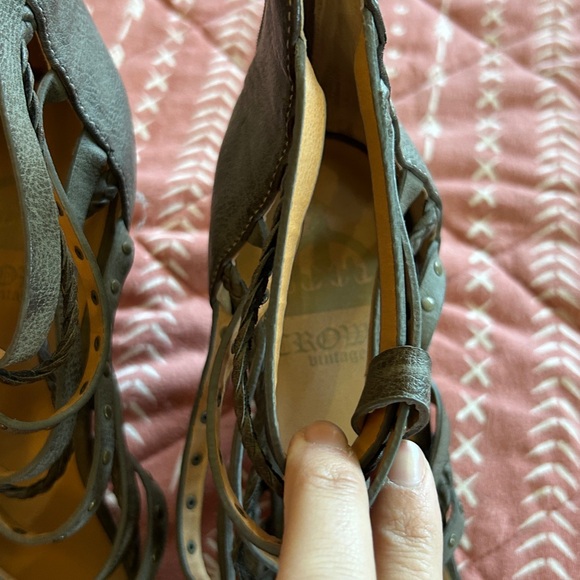 Strappy Brown/Grey Gladiator Sandals - Picture 2 of 5